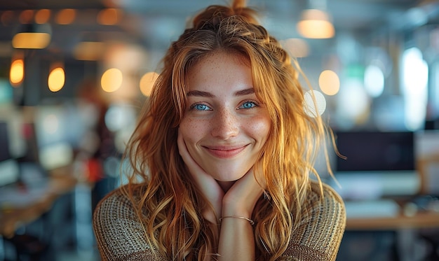 a woman with a smile that says she is smiling