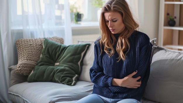 The woman with stomach pain