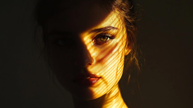 Photo a woman with the sun shining on her face