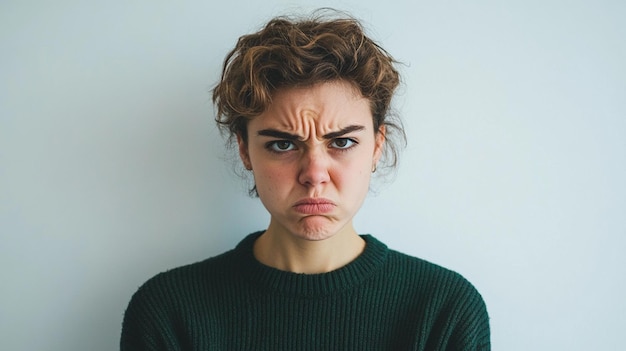 Photo a woman with a surprised expression on her face