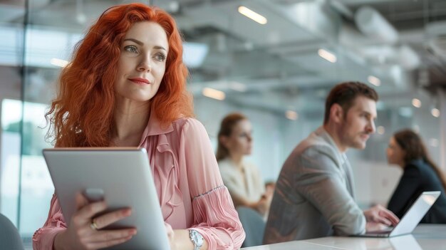 Photo the woman with tablet