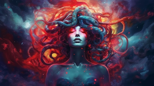 Woman with tentacles from another world