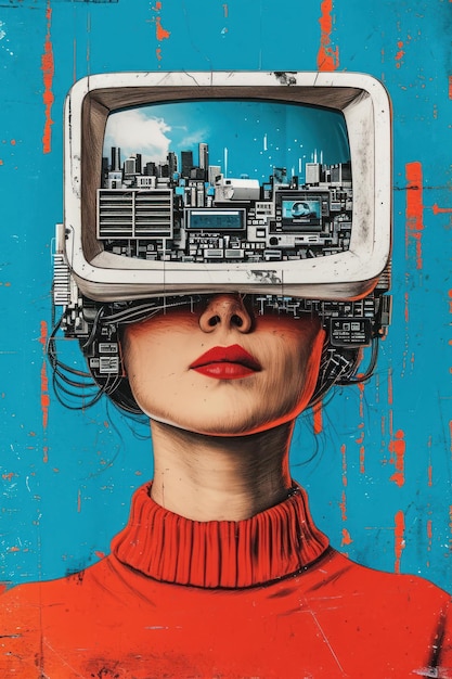 Woman With TV on Head