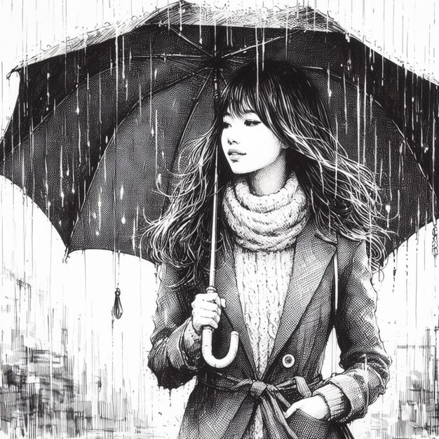 Photo a woman with an umbrella that has the word  she is holding it