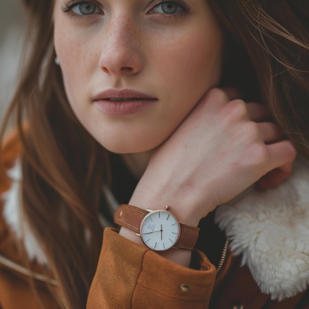 a woman with a watch that says  watch