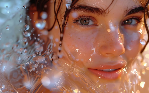 Woman With Water on Her Face