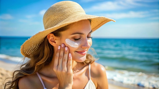 Photo a woman with a white mask on her face is covered by a white cream