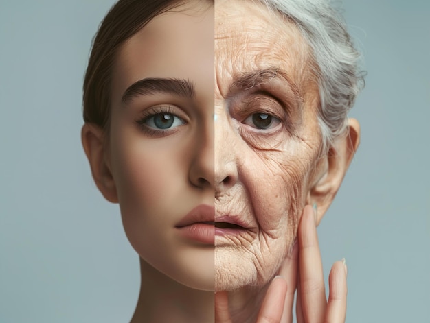 Woman With Wrinkles and Lines on Her Face