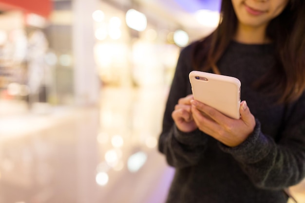 Woman working on cellphone