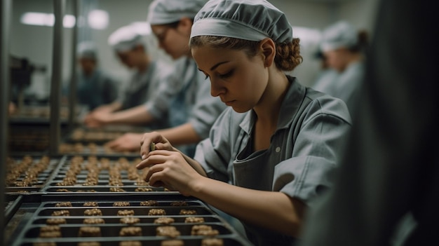 A woman working in a factory