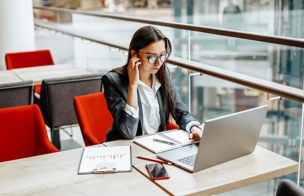 Woman working on a laptop