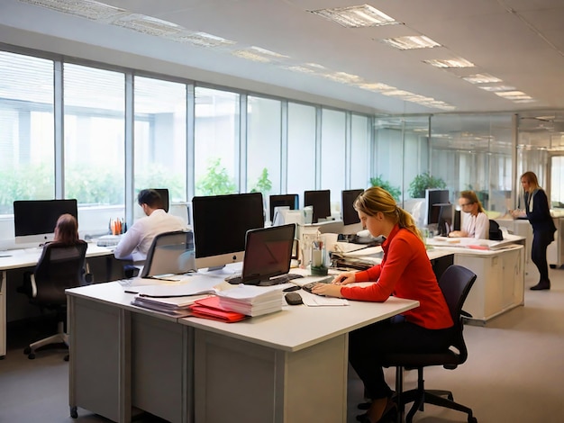 woman working at office