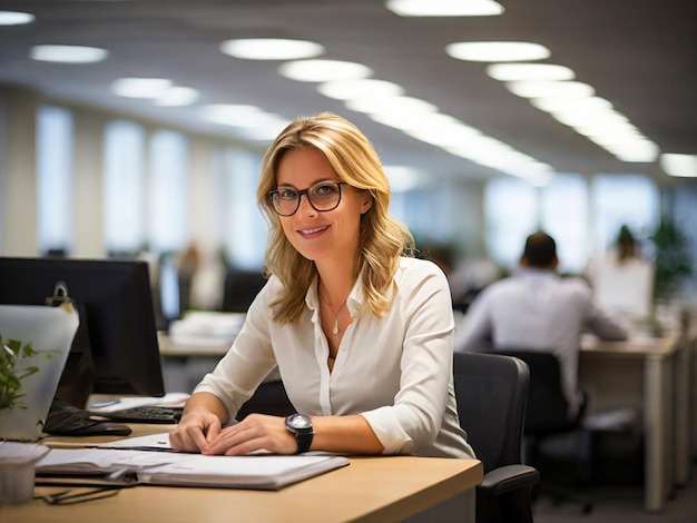 woman working at office