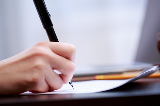 Woman working with documents