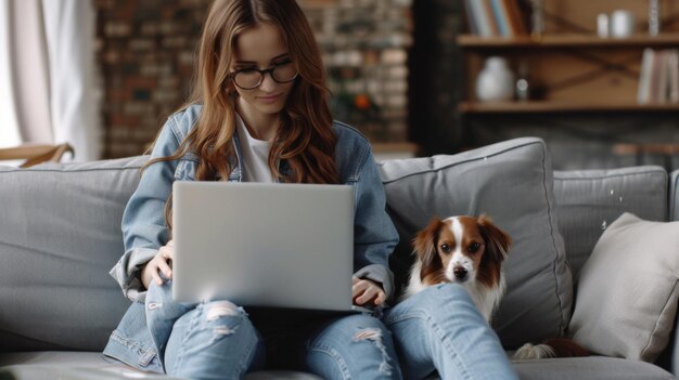 A Woman Working with Dog