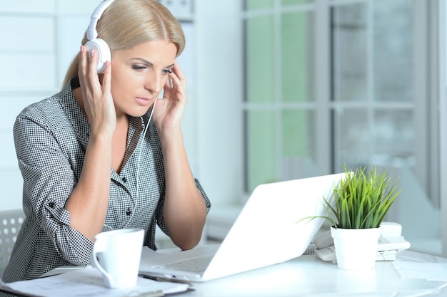 Woman working with laptop