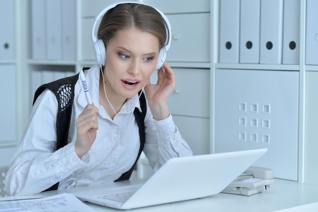 Woman working with laptop