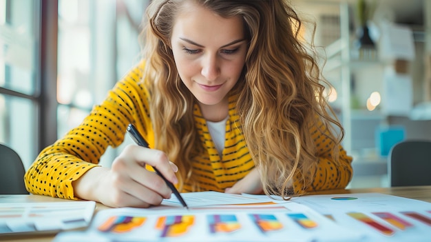 Woman Writing Business Plan Woman writing business plan stock photography