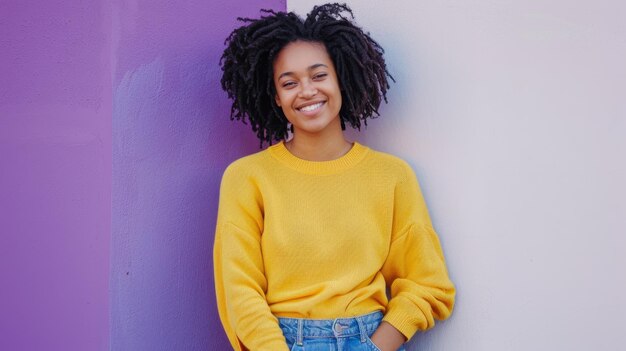 The woman in yellow sweater