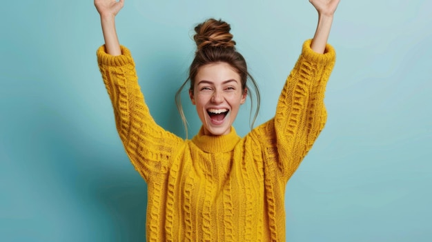 The woman in yellow sweater