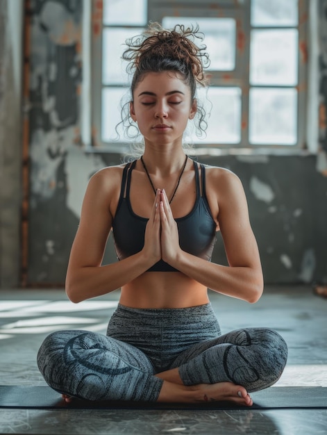 Woman in yoga pose