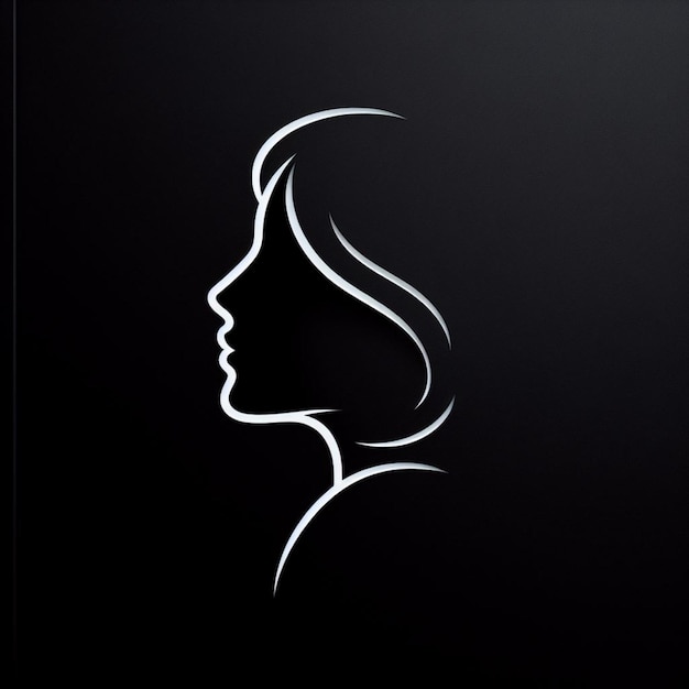 a womans face is shown on a black background