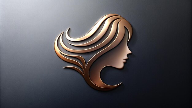 a womans hair is shown with a gold design