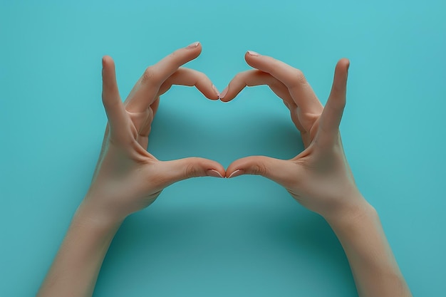 Photo a womans hands making a heart shape with her hands