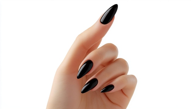 Photo a womans nails with a black manicure