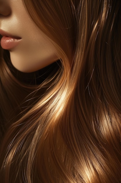 Womans Silky Straight Hair