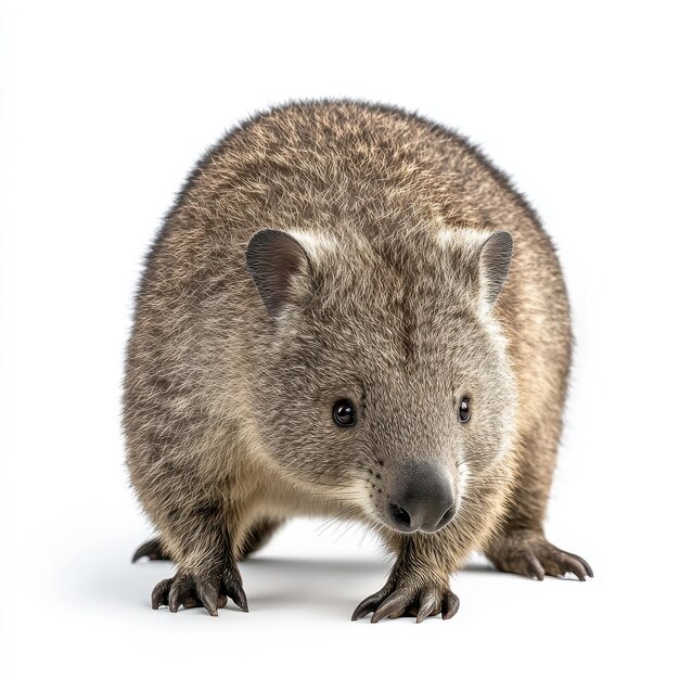 Wombat isolated on a solid white background