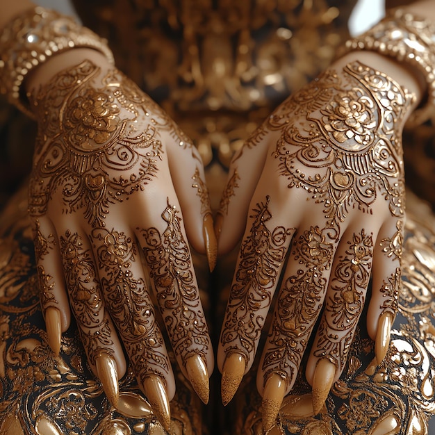 Photo women applying henna paste realistic