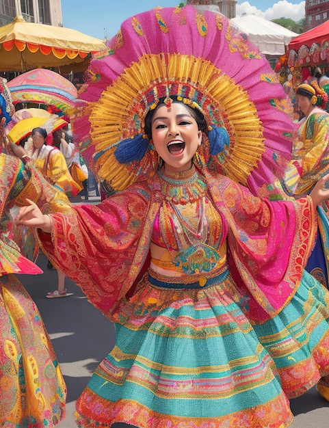 women at the festa de la raza in mexico