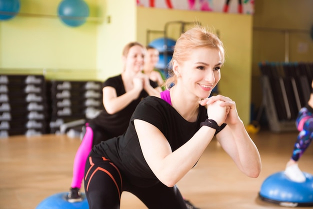 Women go in for sports in the gym Healthy lifestyle concept