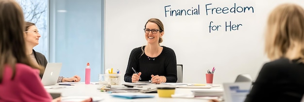 Photo women leading personal finance workshops