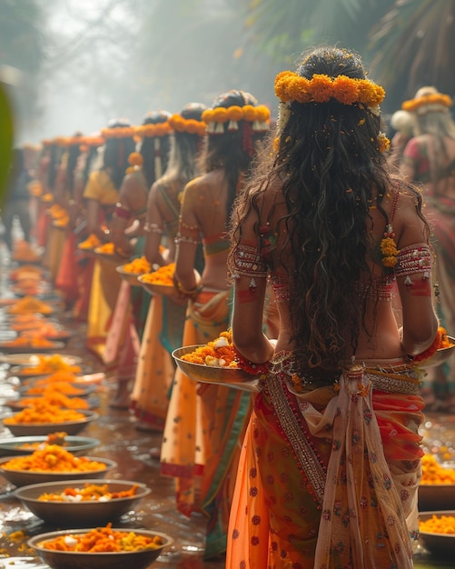 Women Offering Coconuts And Fruits The Wallpaper