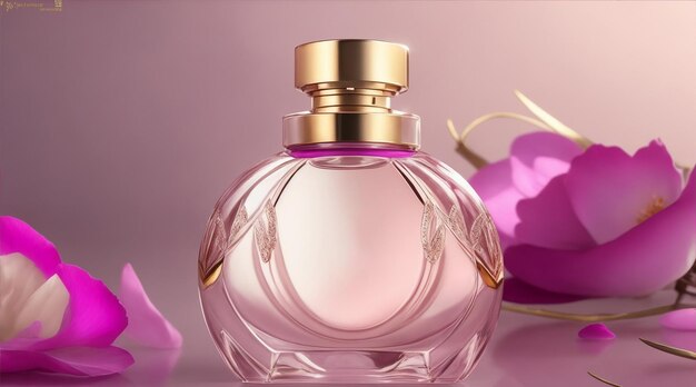 Women perfume glass bottle advertising promotional mockup product packaging rendering