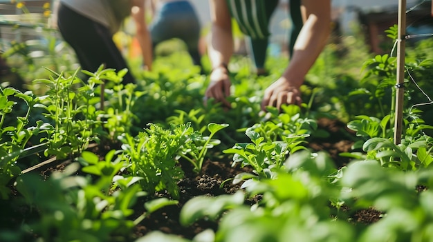 Women Picking Vegetables in an Organic Garden