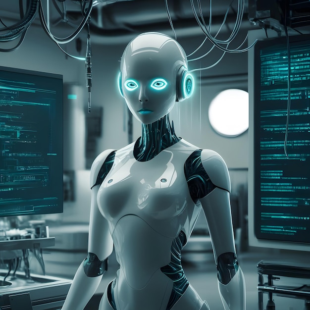 Women Robot AI Artificial Intelligence Women Face Technology