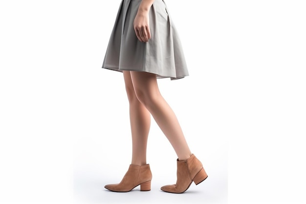 women's grey short skirt model