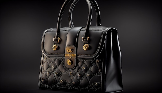 women's leather handbag on a black backdrop