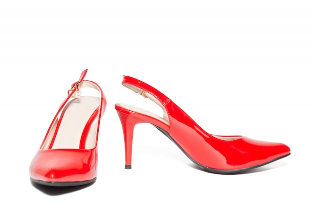 Women's red high-heeled shoes