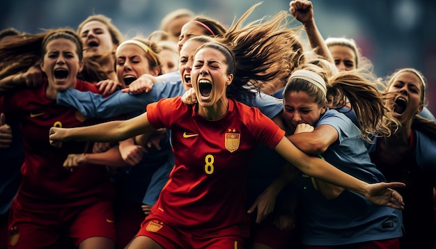 women soccer players showcasing the shared emotions among players