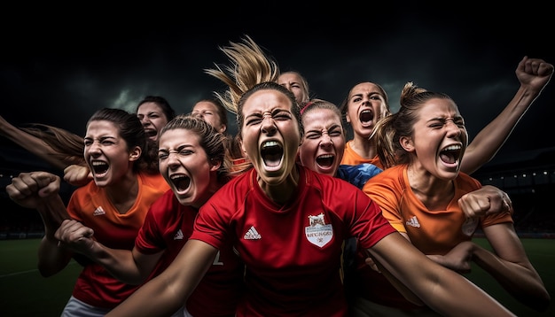 women soccer players showcasing the shared emotions among players