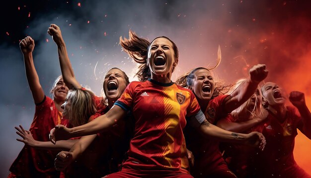 women soccer players showcasing the shared emotions among players