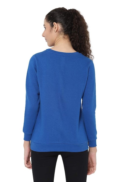 women solid round neck sweater