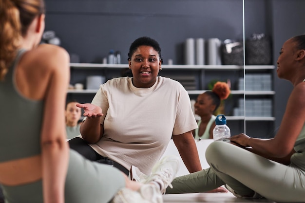 Women talking to each other after training