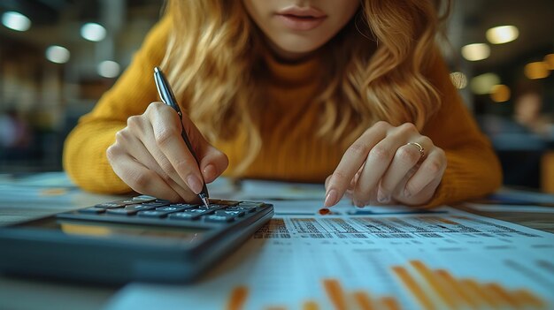 Photo women using calculators for financial figures calculation