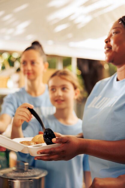 Women volunteering at a food drive