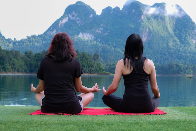 Women Yoga - relax in nature